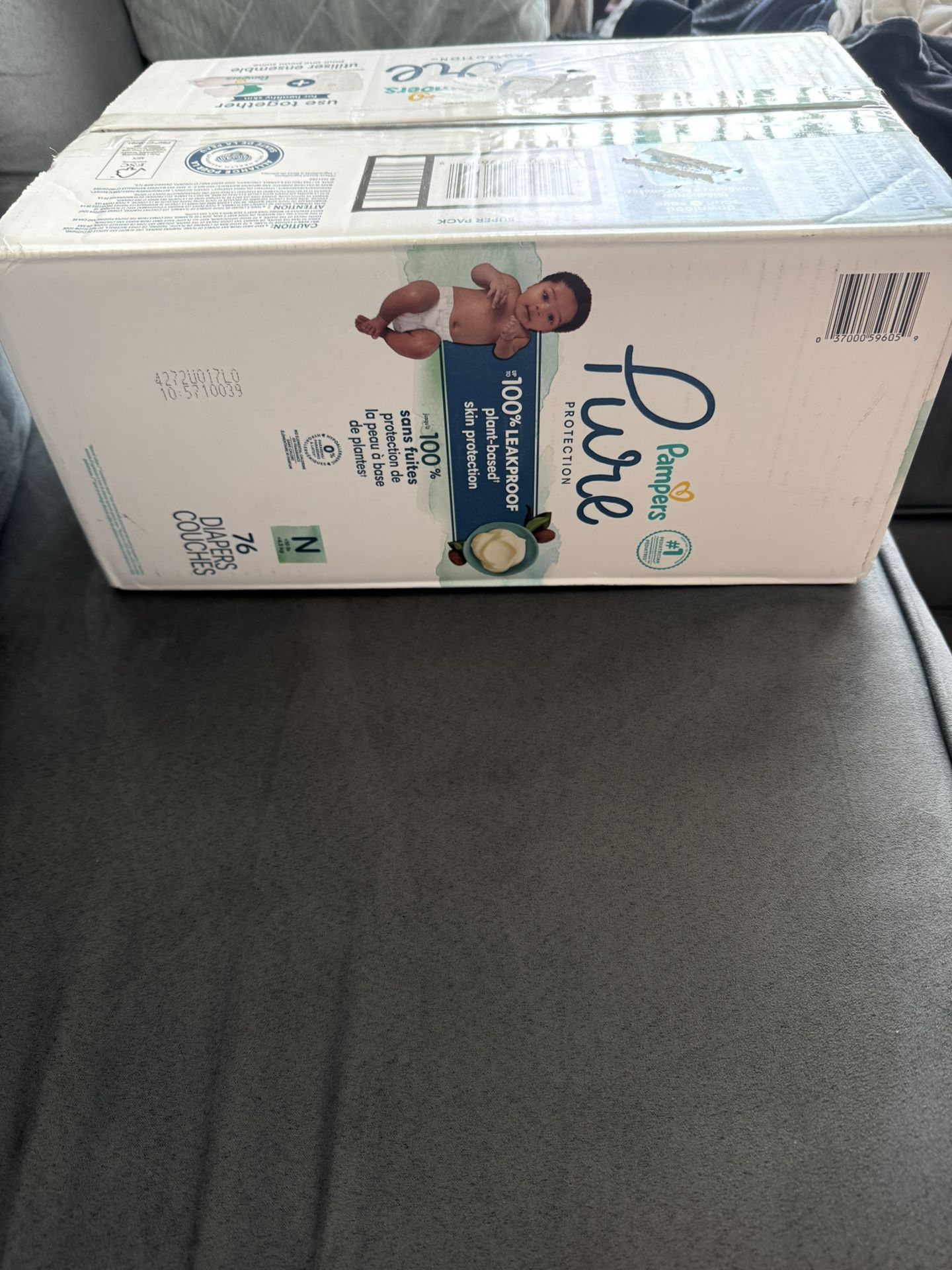 Pampers Pure Baby Diapers Size Newborn, 76 Count