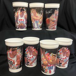 1992 USA Olympic Dream Team McDonald’s Cups LOT of 7