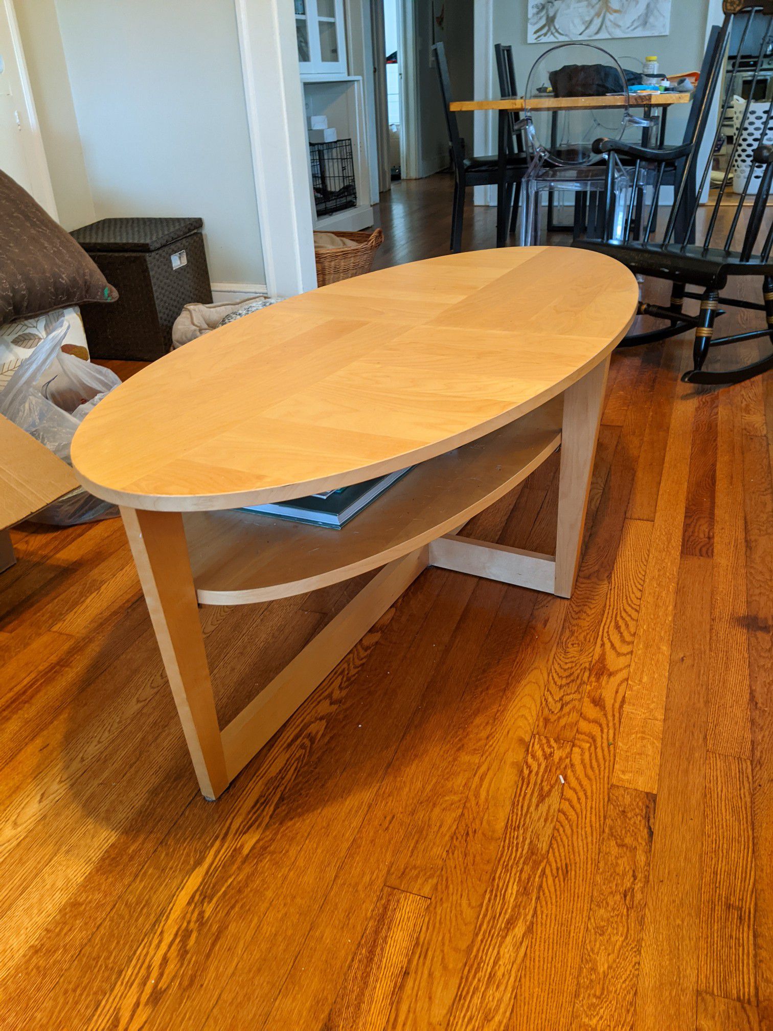 Ikea Oval Coffee Table (55" x 26")- Normal wear