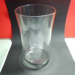 10-in Clear Glass Vase Urn Weighted Bottom 6-in Top Opening