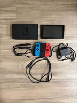 Nintendo Switch (Neon Blue and Red) w/cables