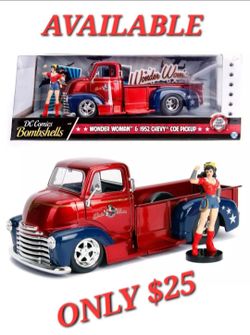 Jada Toys DC Comics Bombshells Wonder Woman 1952 Chevy Coe Pickup Die-Cast