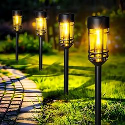 8 Pack Solar Lights Outdoor Waterproof Solar Powered for Pathway Yard Patio Lawn