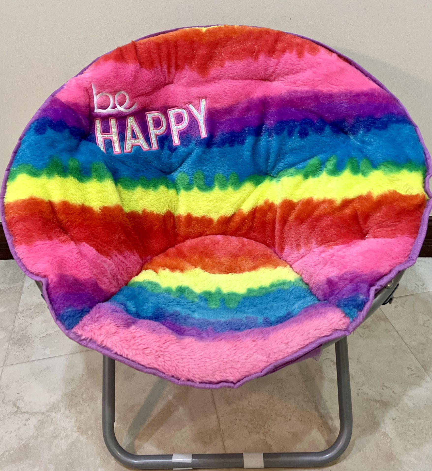 Justice Rainbow Round Folding Saucer Chair For Kids