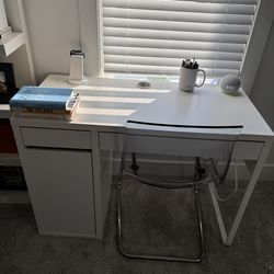 Ikea Work Desk and Acrylic Chair
