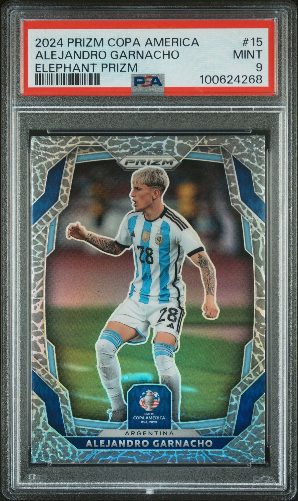 2024 Alejandro Garnacho Prizm Copa America Elephant #15 PSA 9 Argentina