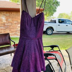 Shimmering/Glitter Purple Mini Dress, Size Medium
