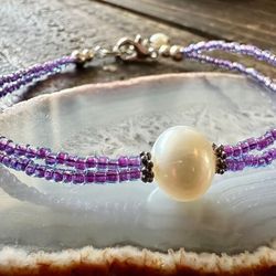 Elegant Purple Beaded Bracelet 