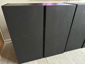 Set of 2 Black Wooden Storage Cabinets