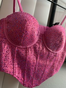 Sparkly pink corset M-L