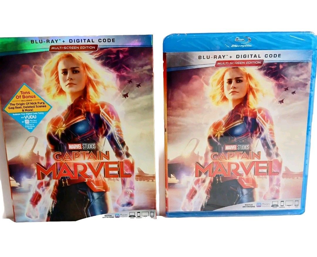 Captain Marvel: Blu-ray + Digital 2019 W/ Slipcover Brand New Factory Sealed