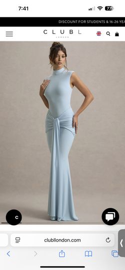Baby Blue Sleeveless Dress - New Club London