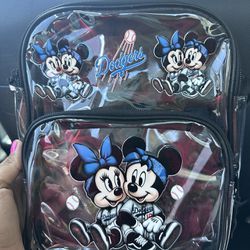 Custom Dodgers Mickey & Minnie Clear Crossbody Bag