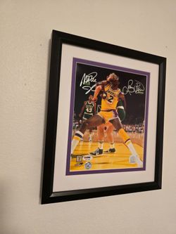 Magic Johnson & Larry Bird Signed Photo File 8x10 PSA/DNA Authenticated