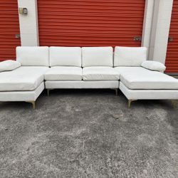 White U-Shaped Sectional For Sale!