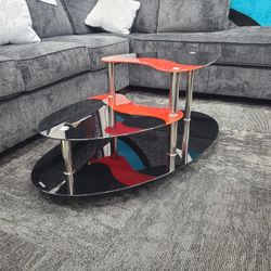 New Glass Red And Black Coffee Table 1 PC Special