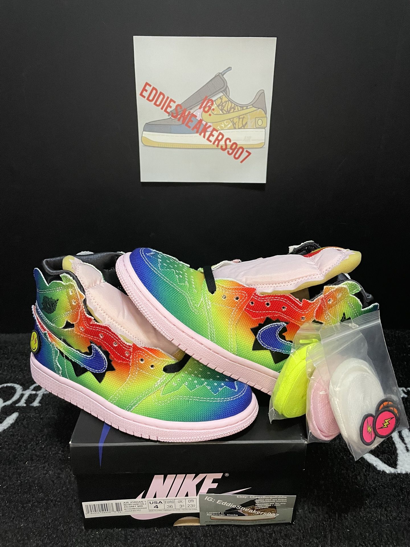 J Balvin x Air Jordan 1 Retro OG High “Colores Y Vibras” Size 4M / 5.5W