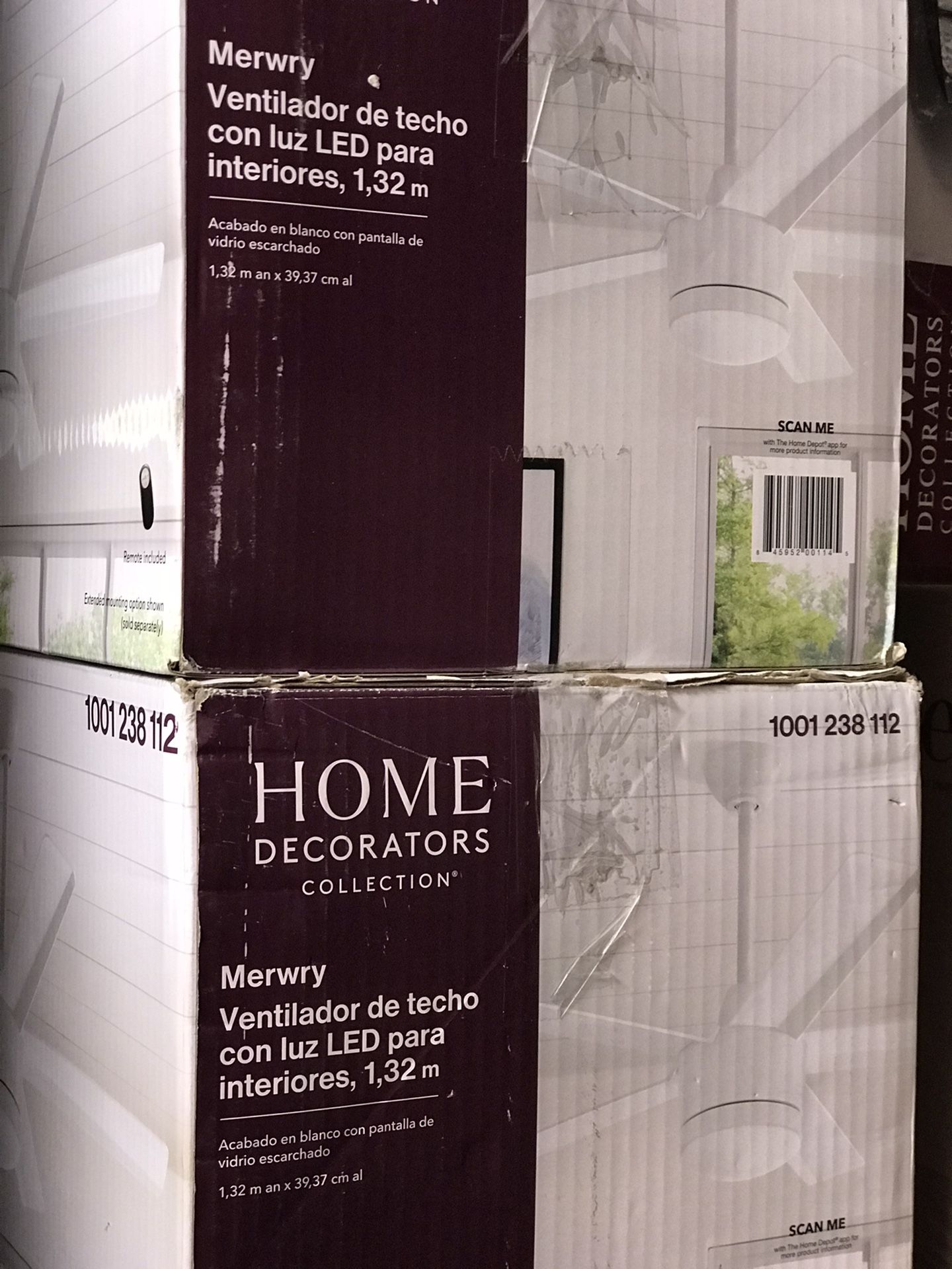 72” Size Ceiling Fans Led With Remote Control Asking $215each