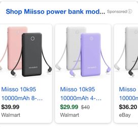 Miiisso1000w Portable charger (type C/lighting)