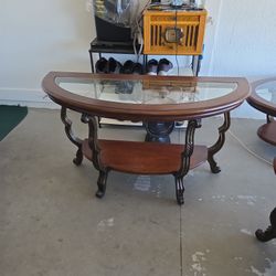 2 End Tables, 1 Coffee Table, 1 Console Table All With Glass And Wood Tables