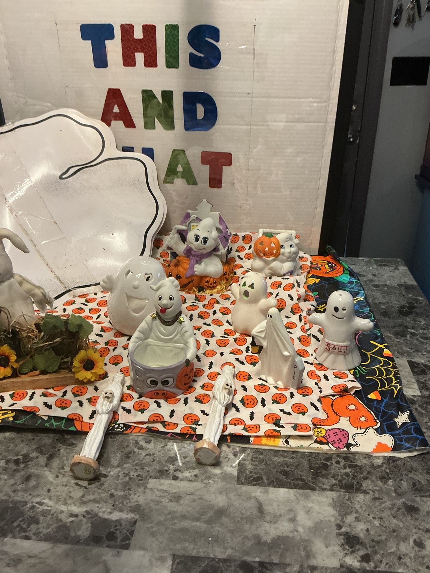 11 Piece Vintage Ghost Lot Halloween Decor