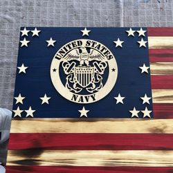 US Navy Rustic American Flag