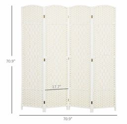 4 Panel Rattan Divider