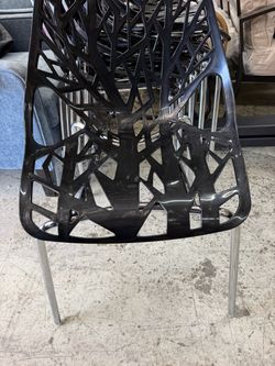 Modern Stackable Dining Chair 6 Pack, Stacking Outdoor Chairs, Black
