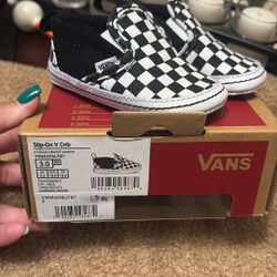 Baby Infant Checkered Slip On Vans Size 3