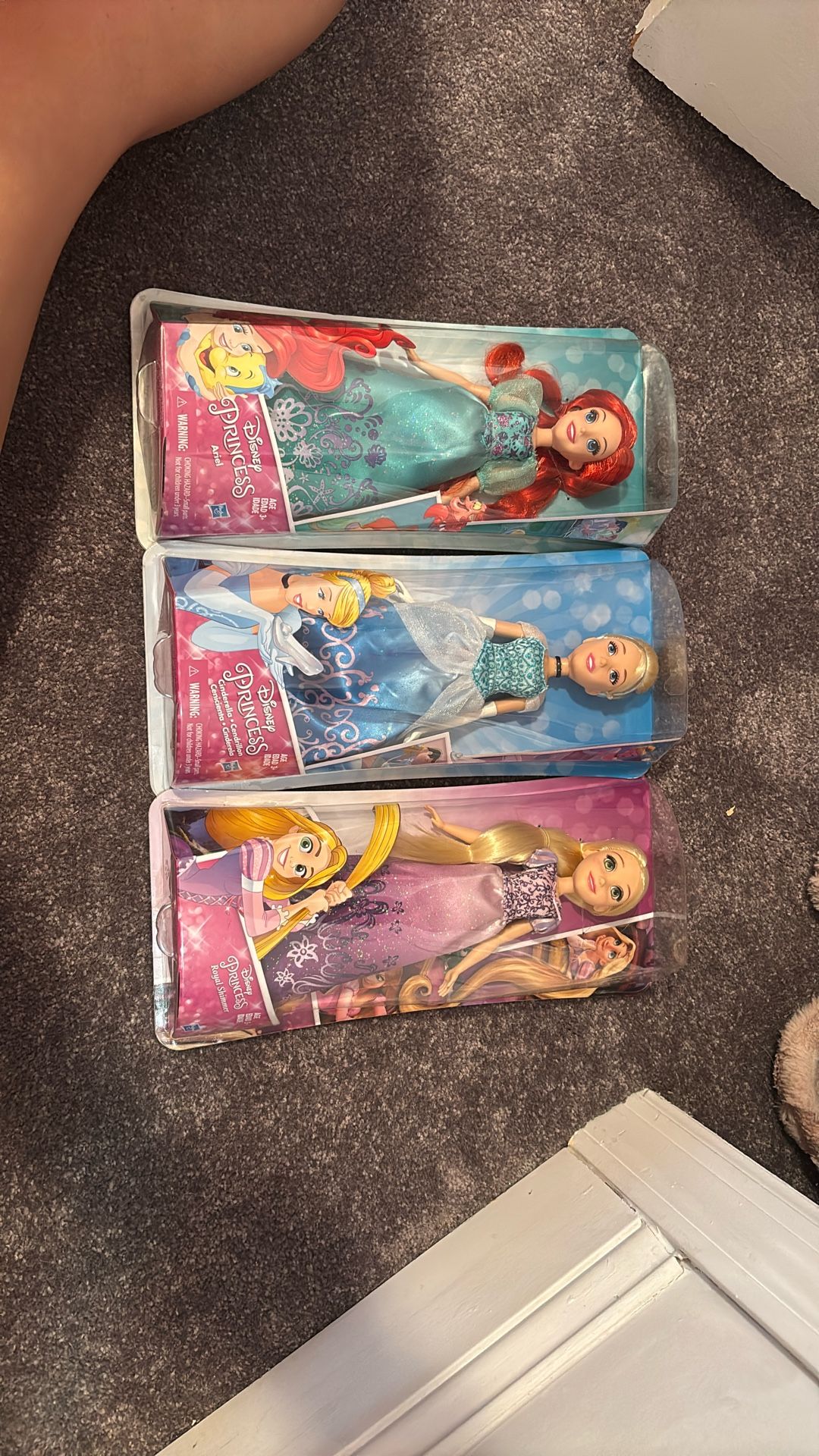Disney Princess Dolls Lot Ariel, Cinderella, Rapunzel