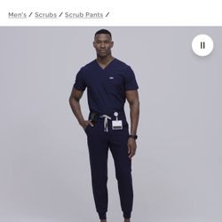 Figs Leon Three Pocket Top And Tansen Jogger Pant Both Medium Navy Blue