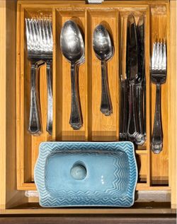 Flatware Set + Bamboo Organizer + Butter Tray
