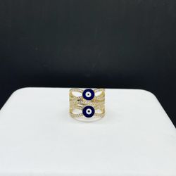 14k solid Gold EVIL EYE RING