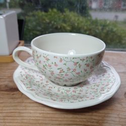 Rosebud Floral Teacup And Saucer 