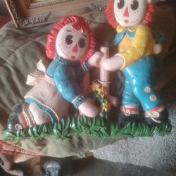 Vintage Raggedy Ann And Raggedy Andy Wall Hanging