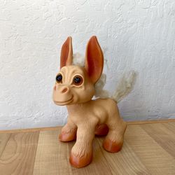 Vintage 1964 DAM Donkey - 7" x 9” Troll Type Donkey, Made In Denmark