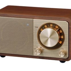 Sangean WR-7GW Wood Cabinet Mini Bluetooth Speaker w/ FM Tuner and Aux-in Special Edition Color Gold
