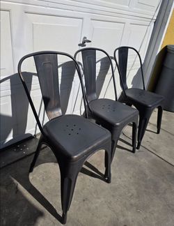 Stackable metal chairs $45