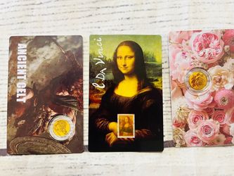 Lot of 3 1/1000th oz Gold-L Davinci, Ancient Celt, and Roses
