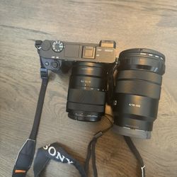 Sony a6300 mirrorless camera with Sony E PZ 18–105mm f/4 G OSS lens. Great all-around setup for photography and video.