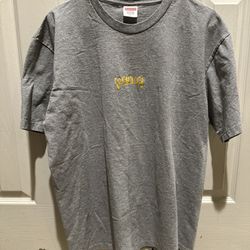 Supreme Fronts Tee SS19 Gold Grill T-Shirt Men's Large Short Sleeve Logo - Grey