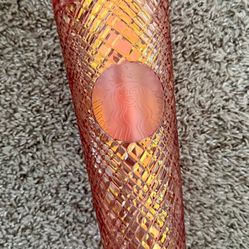 Starbucks Holiday 2021 Iridescent Rose Gold Jeweled Cold Cup Venti Tumbler 24 Oz