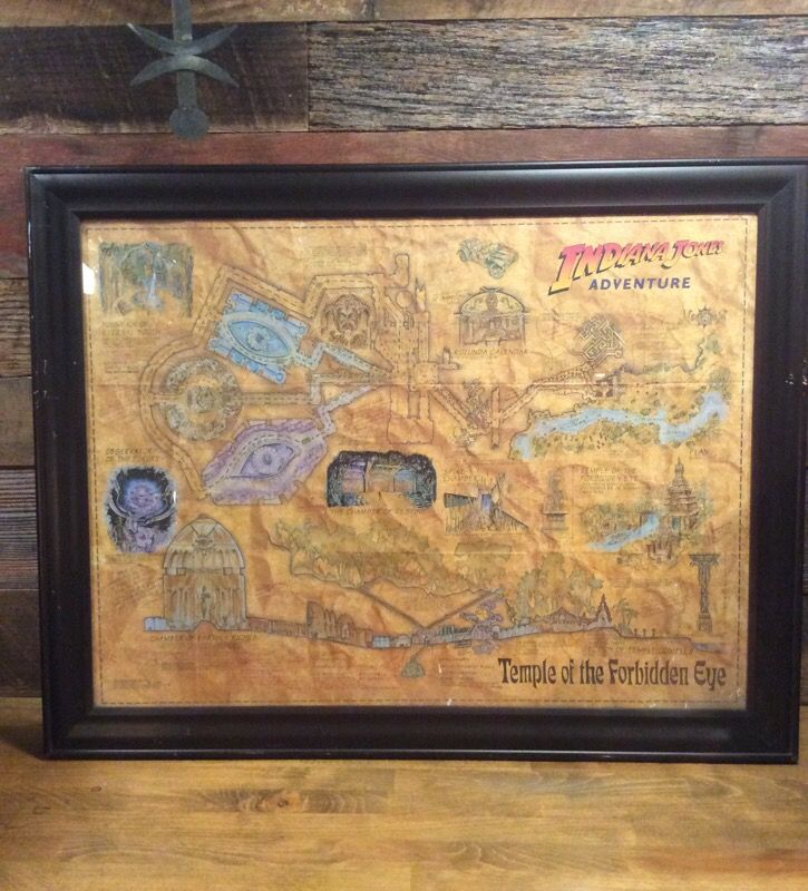1995 Disneyland Indiana Jones Temple of the Forbidden Eye Souvenir Field Map