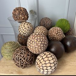 18 Decorative Balls -Vase Not Included
