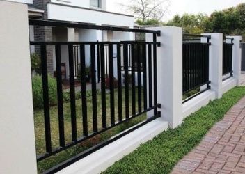Modern Black Metal Fence Panel