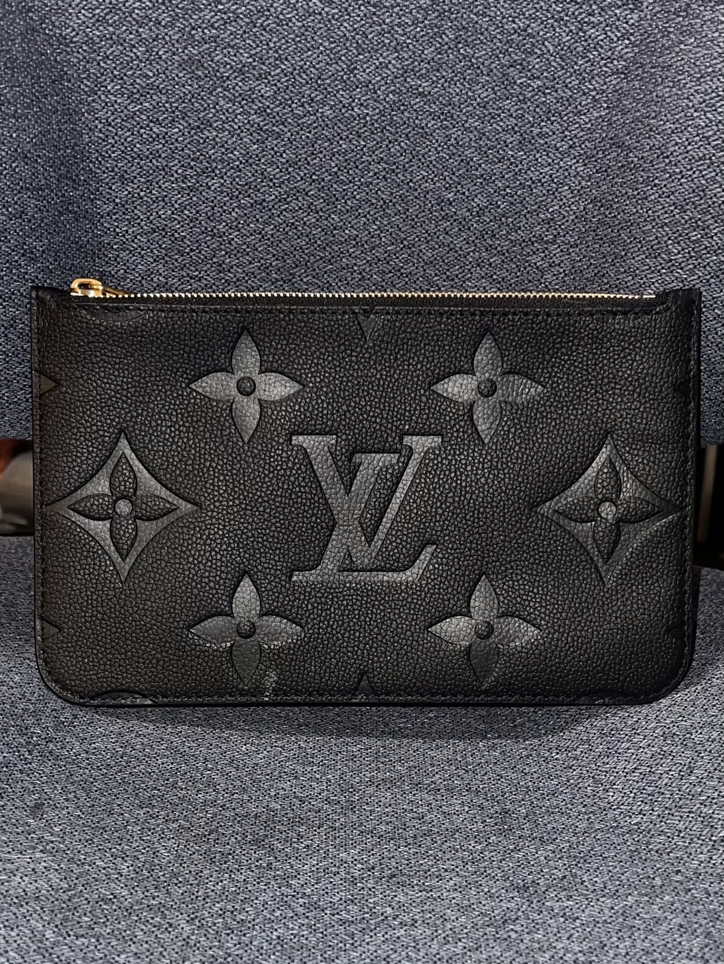 Made In France- Louis Vuitton Empreinte Monogram Giant Neverfull MM Pouch Black