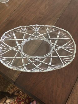 Pressed glass serving plate