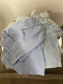 Girls Uniform Long Sleeve & Short Sleeve Shirts Bundle Size4-6