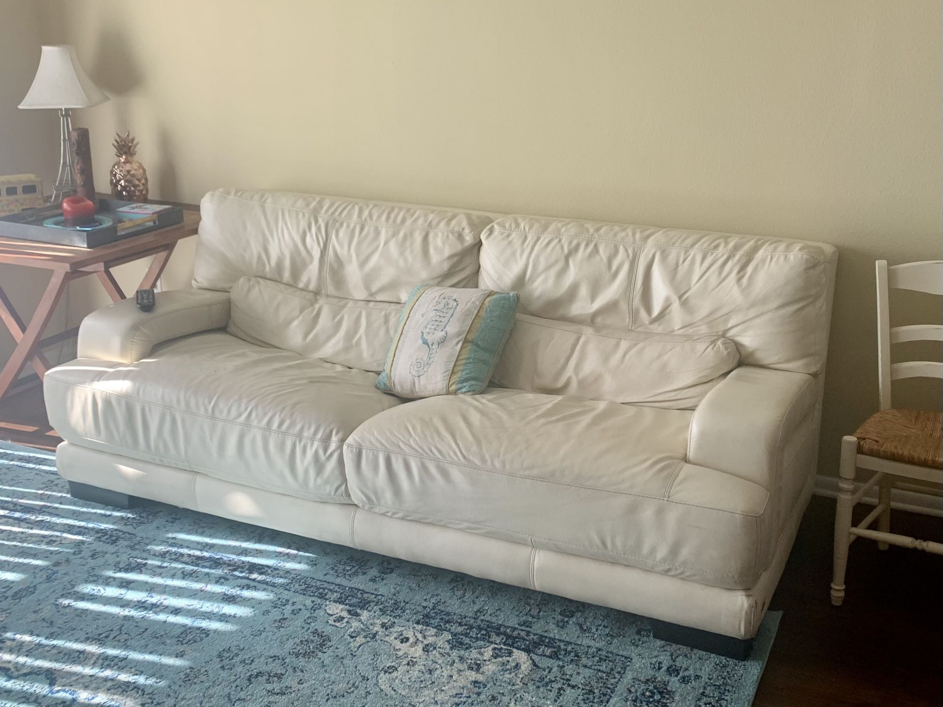 White Leather Couch-Need It Gone Today! 