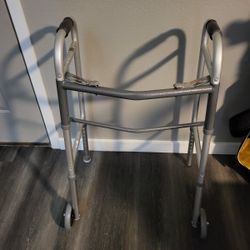 Folding Walker With Front Wheels – Adjustable Height